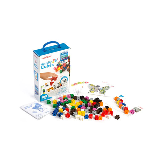 Set of 100 colorful interlocking cubes
