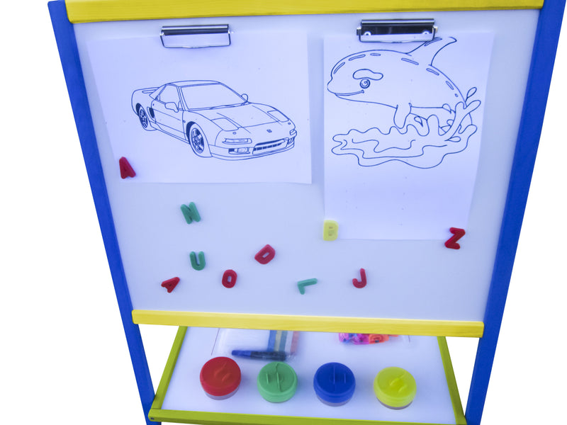 Carregar imagem para visualizador de galeria, Quadro Infantil Dupla Face com Acessórios – Madeira Colorida