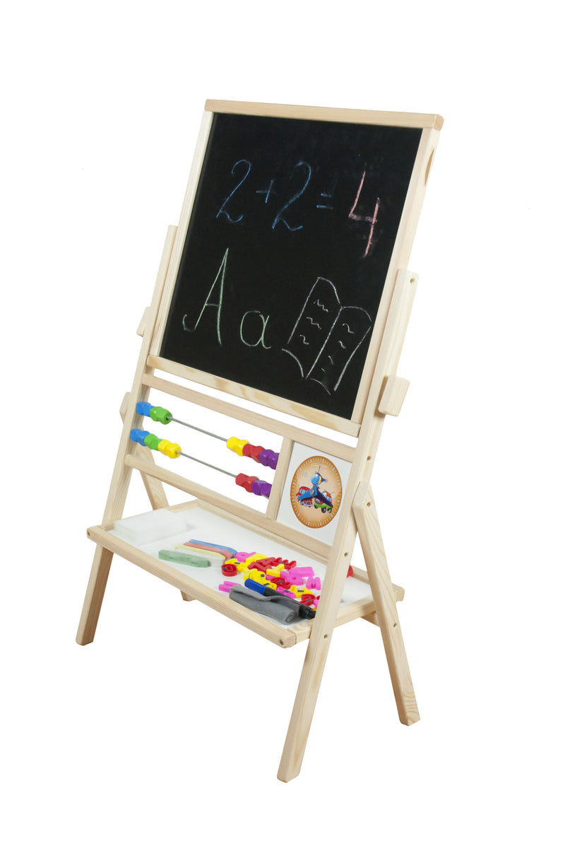 Cargue la imagen en el visor de la galería, Quadro Rotativo Magnético em Madeira Natural com Duplo Contador e Relógios Didáticos