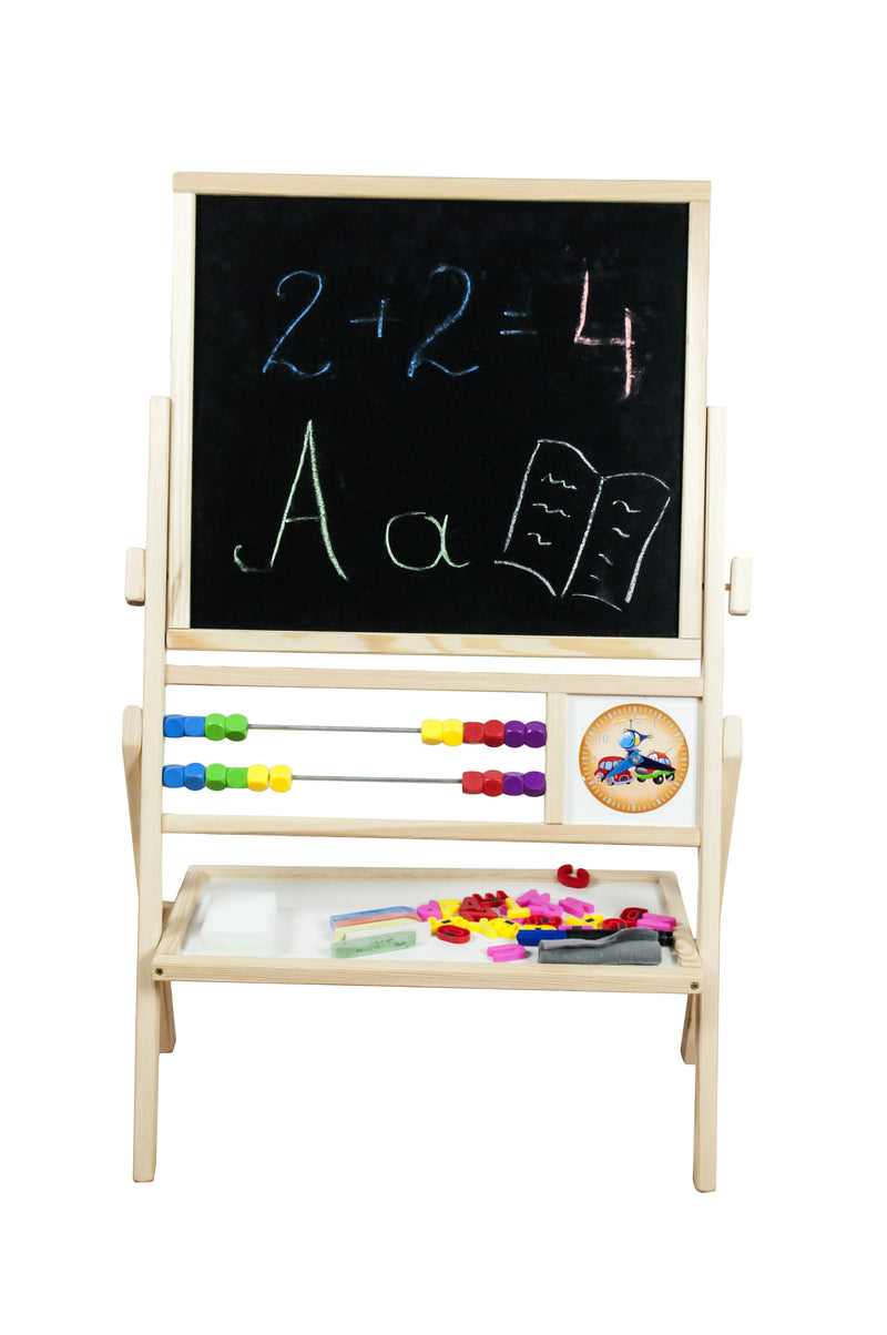 Cargue la imagen en el visor de la galería, Quadro Rotativo Magnético em Madeira Natural com Duplo Contador e Relógios Didáticos