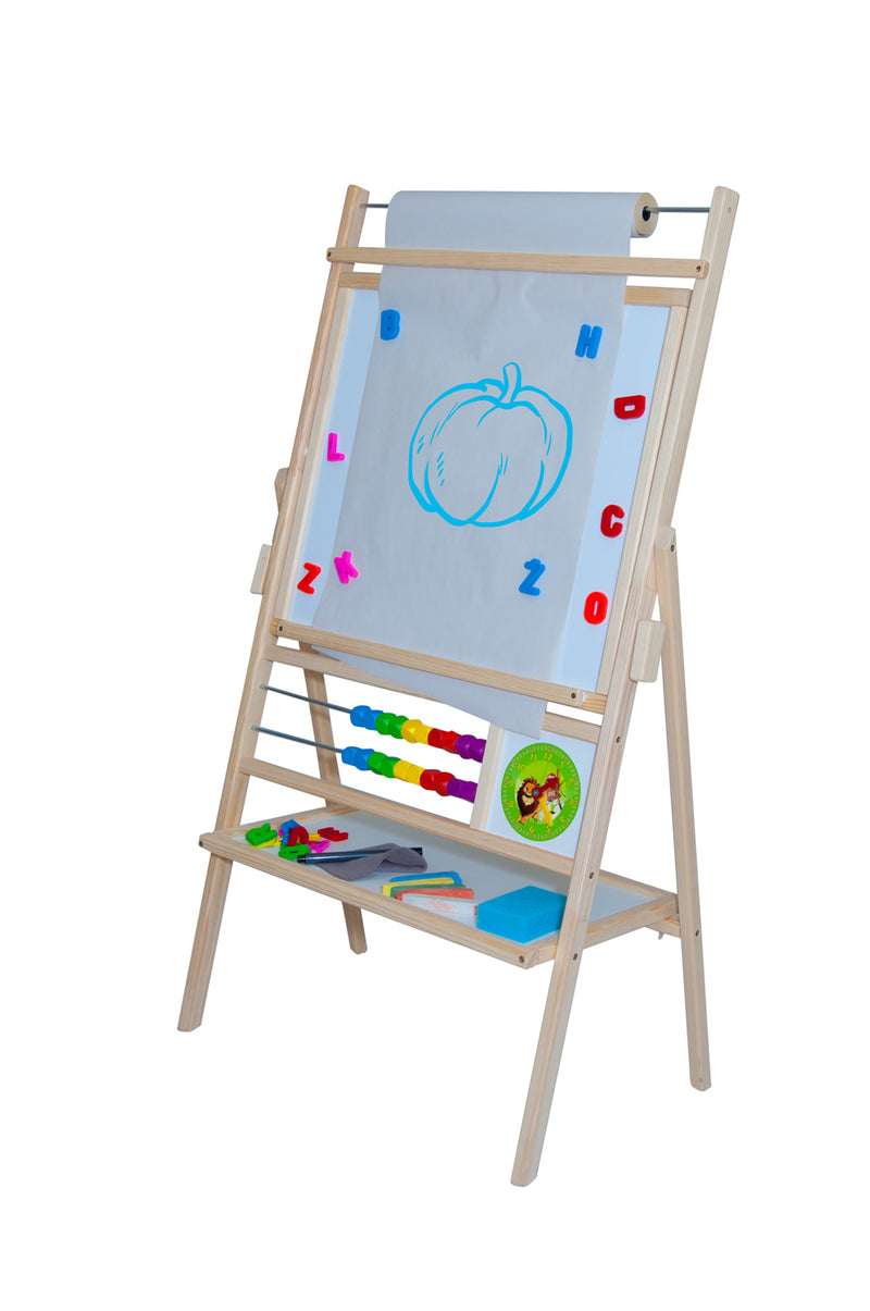 Load image into Gallery viewer, Quadro Rotativo Magnético em Madeira Natural com Rolo de Papel e Relógio