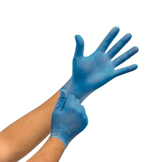 Guantes de Vinilo Azul Sin Polvo (Caja de 100)