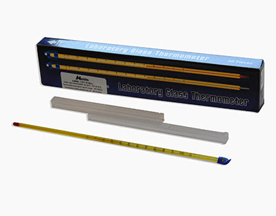 Glass thermometer with yellow bottom