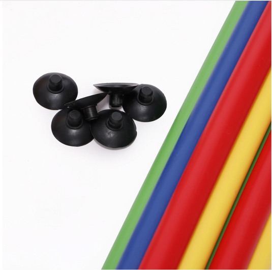 Conjunto de 4 Ventosas + 3 Pinos de Ligação para Bloco de Percurso