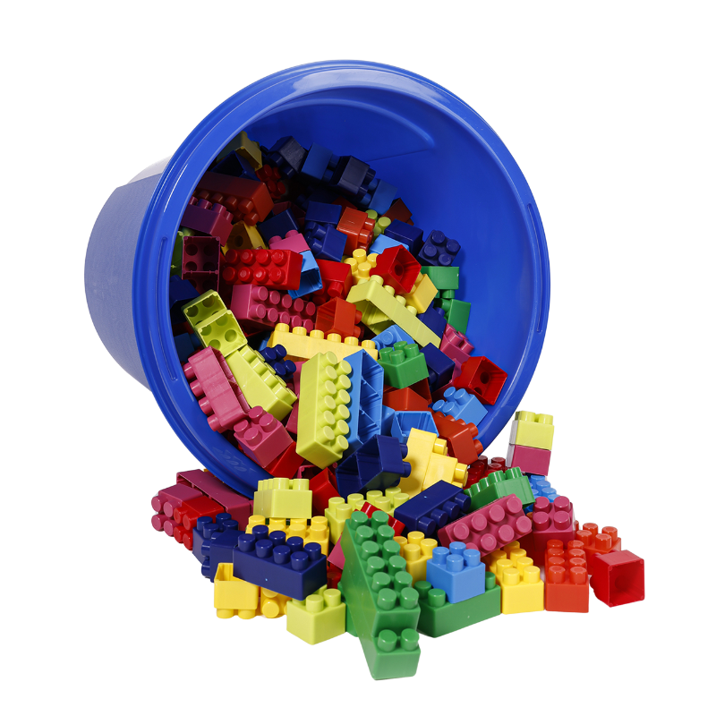 Carregar imagem para visualizador de galeria, Contentor com 2 kg de Blocos de Construção Coloridos