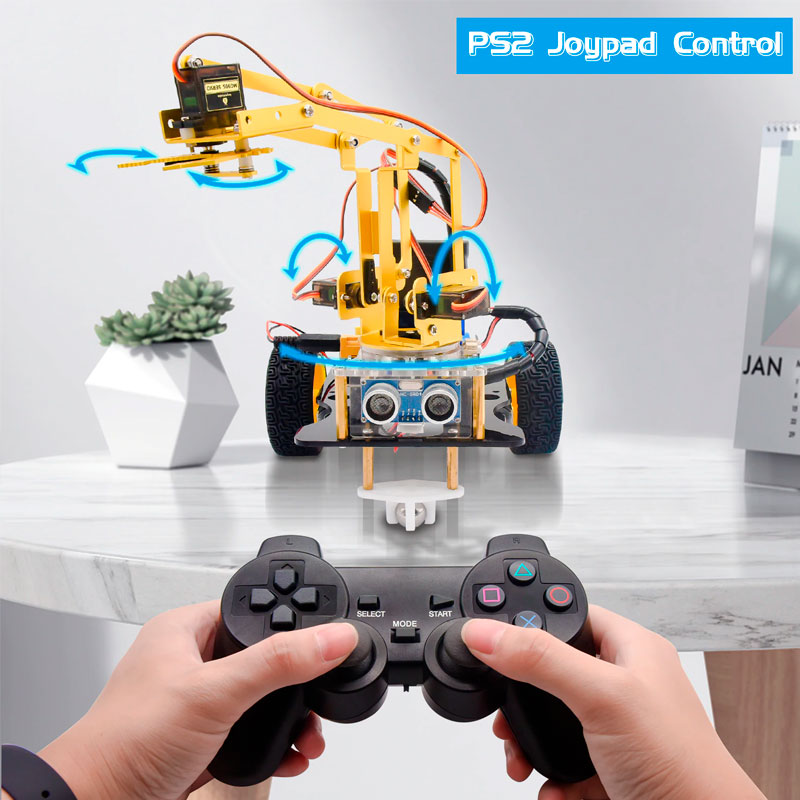 Load image into Gallery viewer, 4DOF Robot Car Kit with Mechanical Arm