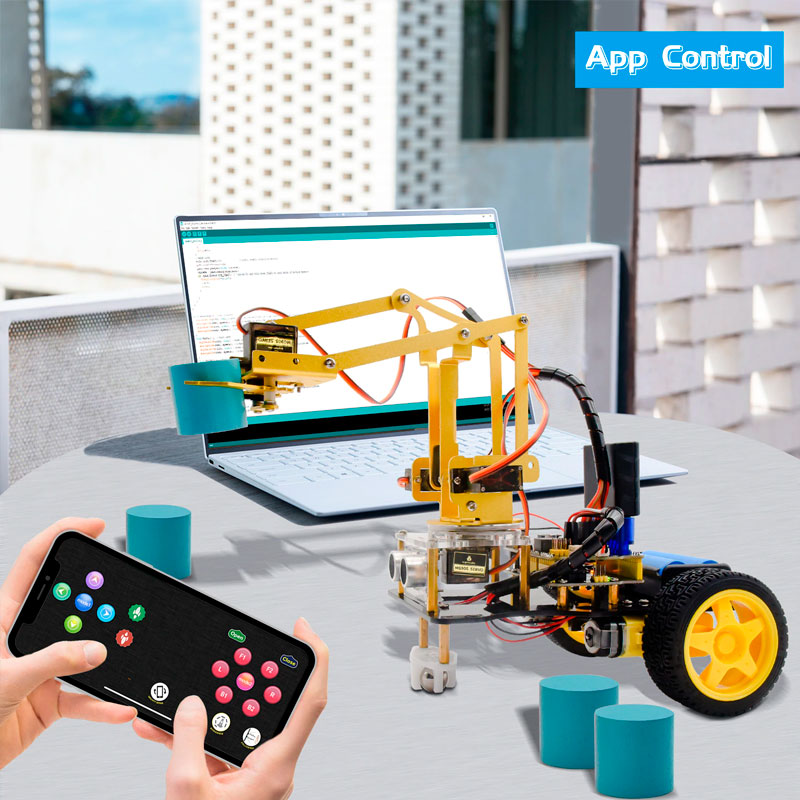 Load image into Gallery viewer, 4DOF Robot Car Kit with Mechanical Arm