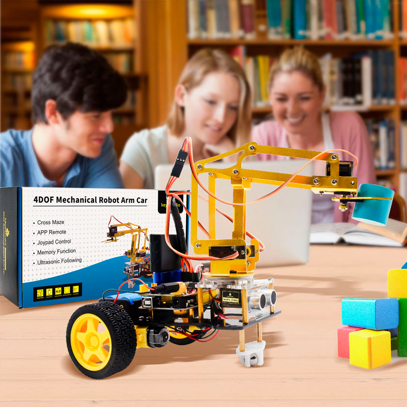 Load image into Gallery viewer, 4DOF Robot Car Kit with Mechanical Arm