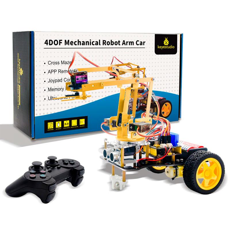 Load image into Gallery viewer, Kit 4DOF Carro Robô com Braço Mecânico
