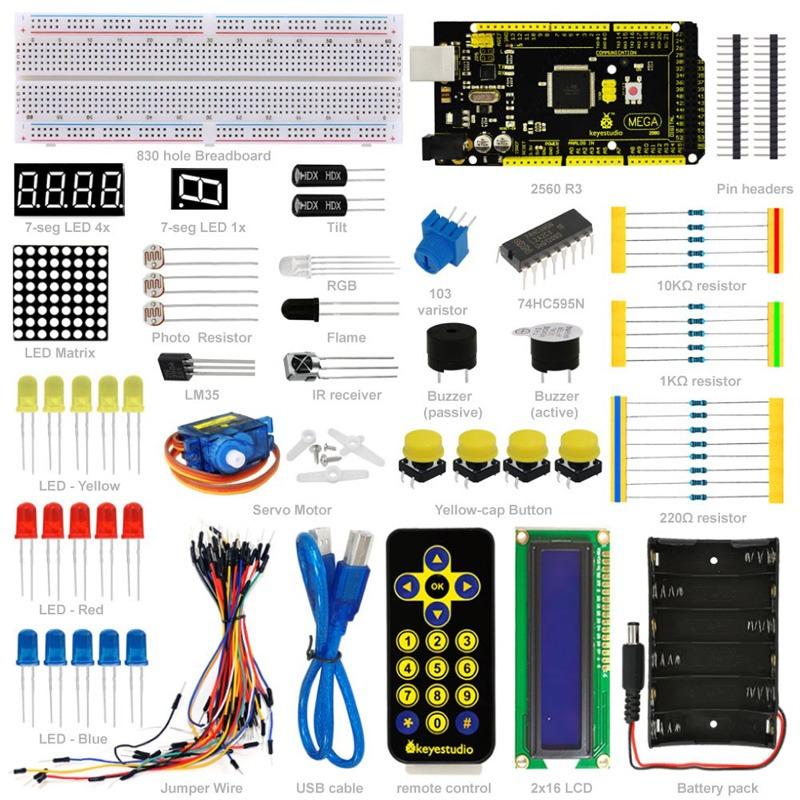 Load image into Gallery viewer, Kit de iniciação Arduino Keyestudio - Placa MEGA 2560