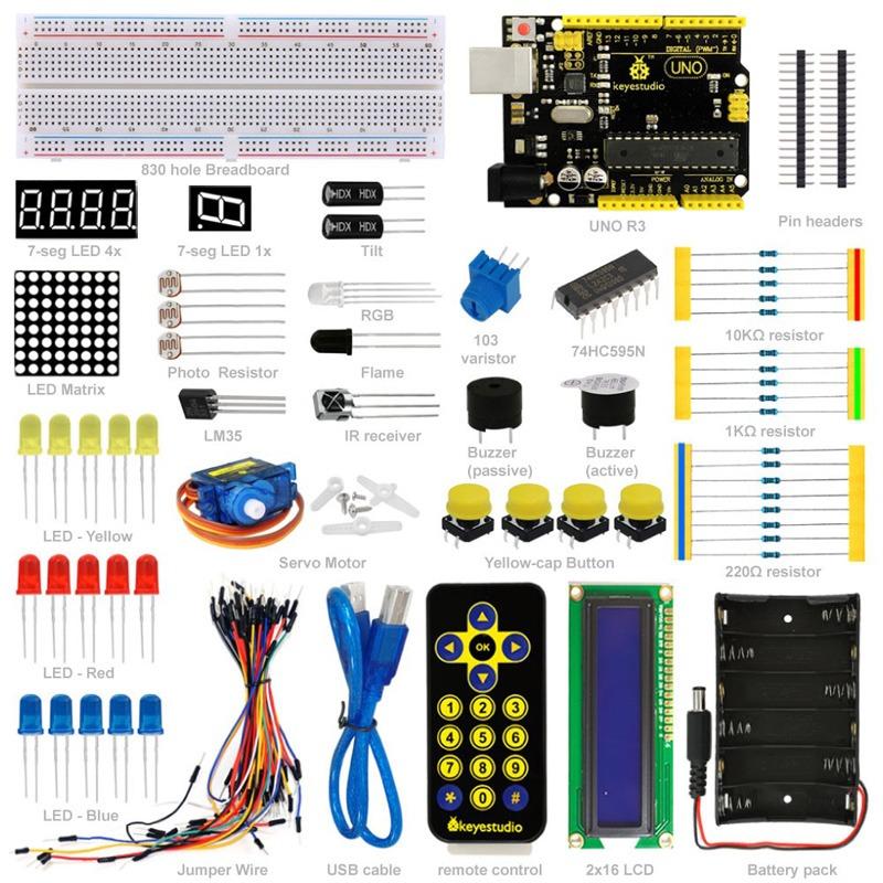 Carregar imagem para visualizador de galeria, Kit de iniciação Arduino Keyestudio - Placa UNO R3
