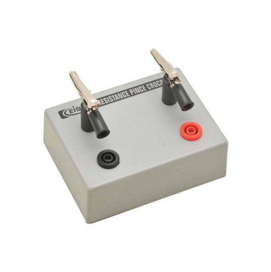 Crocodile clips, on base