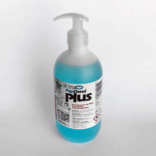 Agaderm Plus é um desinfetante antissético para mãos, com fórmula melhorada para proteção da pele.