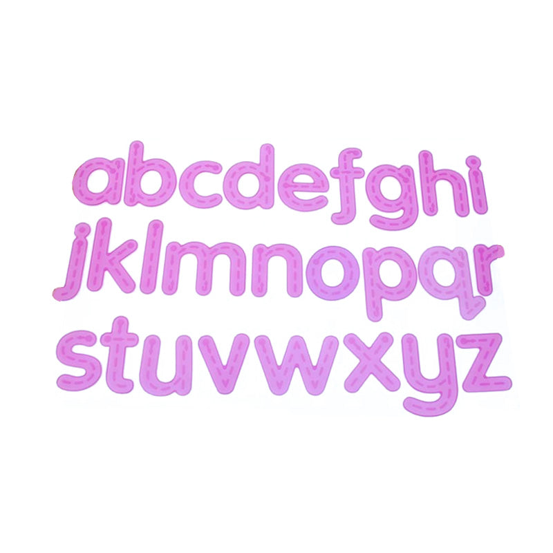 Load image into Gallery viewer, Alfabeto translúcido em silicone rosa