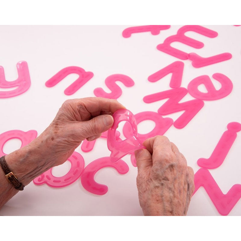 Load image into Gallery viewer, Pink silicone translucent alphabet
