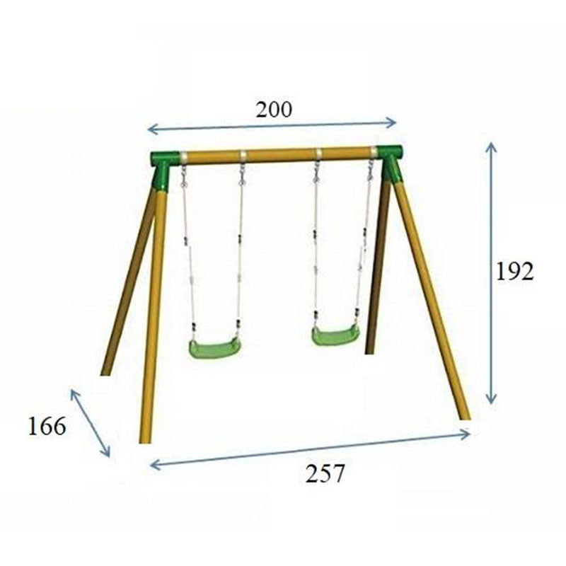 Load image into Gallery viewer, Double wooden swing