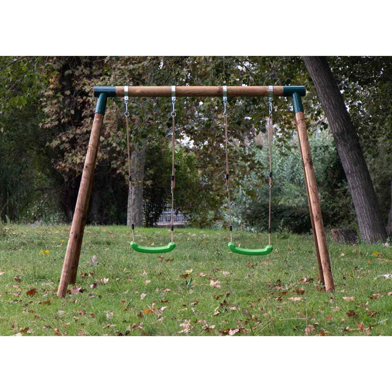 Load image into Gallery viewer, Double wooden swing