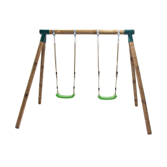 Double wooden swing