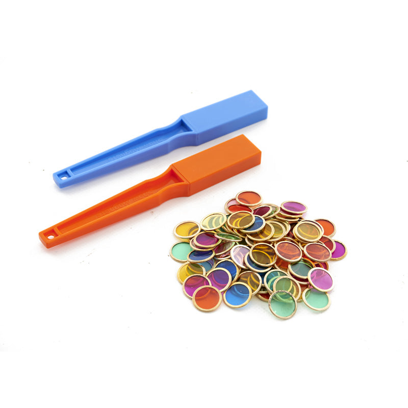 Load image into Gallery viewer, Magnetic bars and 100 magnetic circular tokens