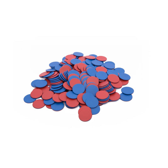 Set of 200 blue/red counting buttons