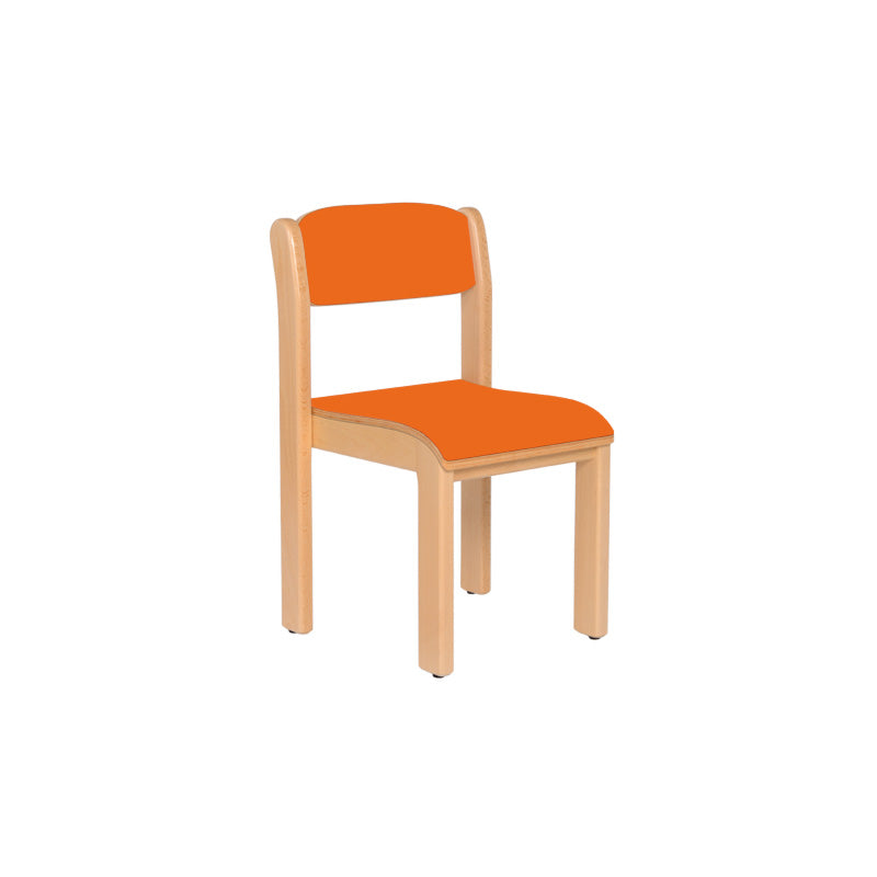 Load image into Gallery viewer, cadeira escolar madeira laranja