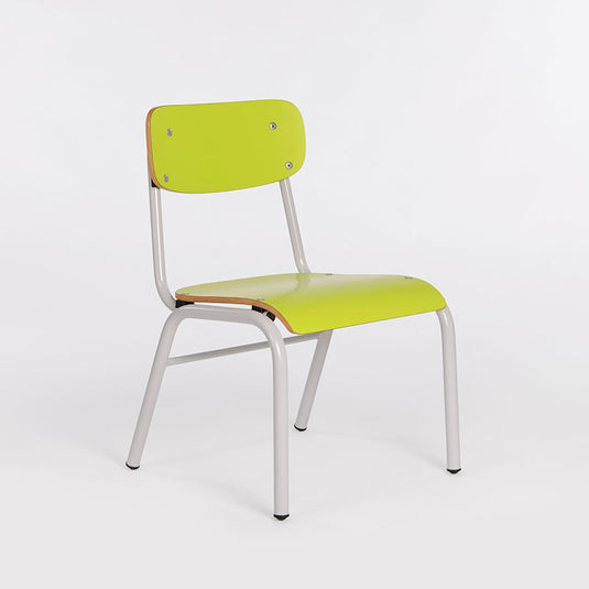 School chair with metal frame