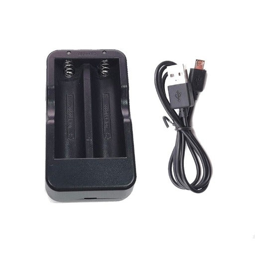 Carregador de baterias 18650 (c/ cabo microUSB)
