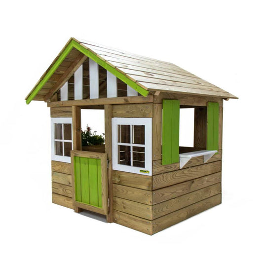 Casinha de actividades em madeira verde