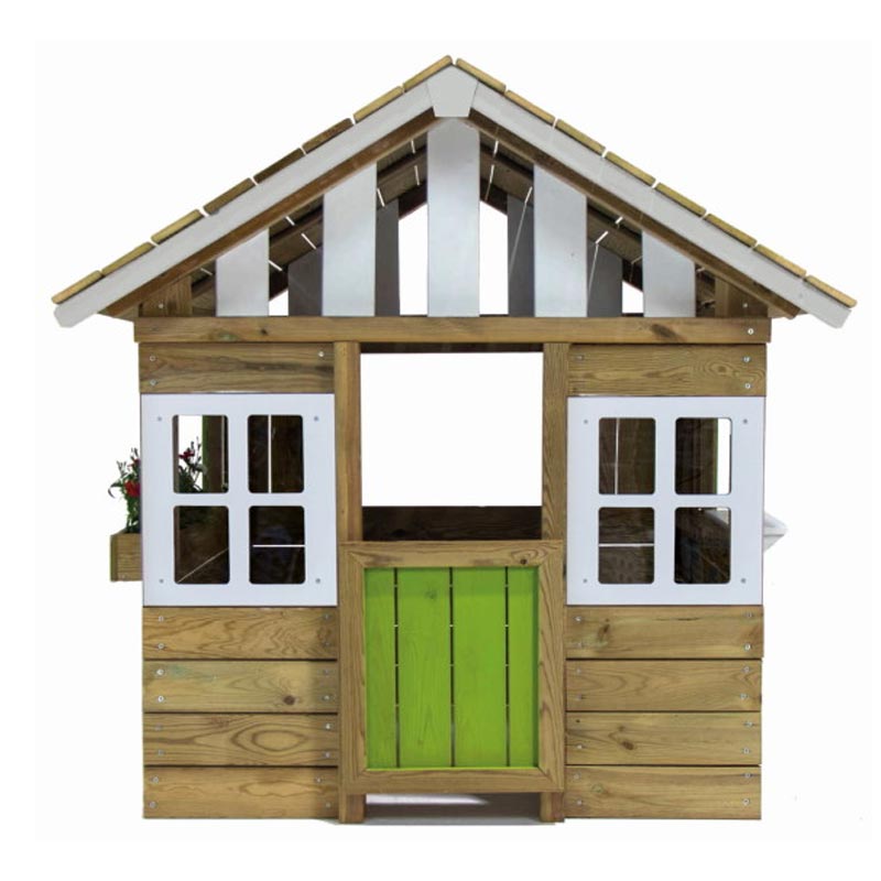 Load image into Gallery viewer, Green wooden activity house