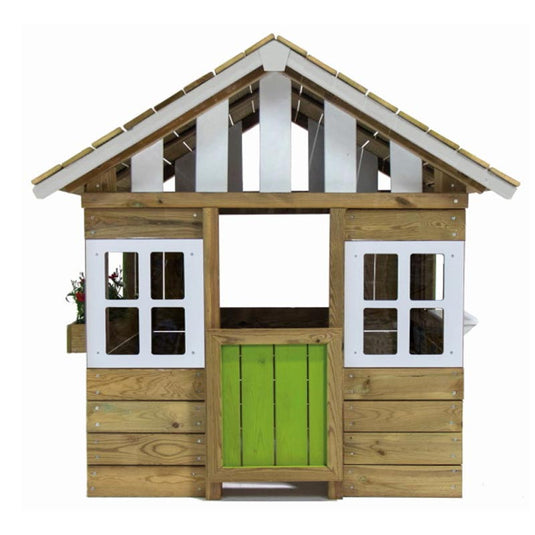 Casinha de actividades em madeira verde