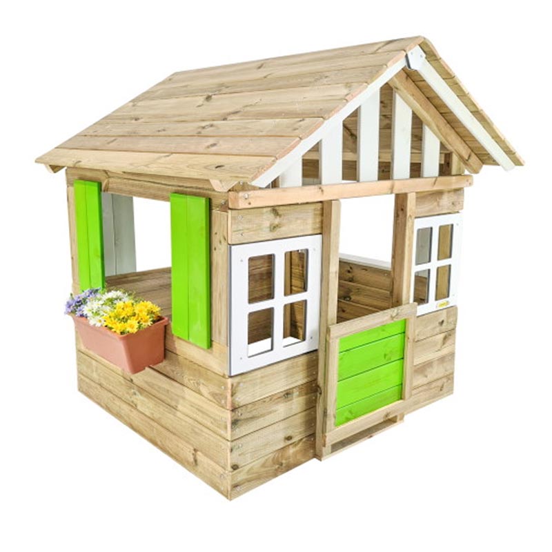 Load image into Gallery viewer, Green wooden activity house