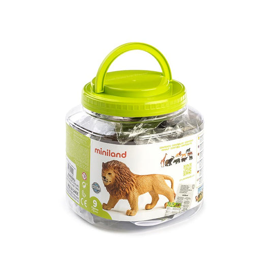 Conjunto de 9 figuras de animais da selva