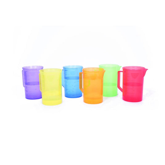 Set of 6 colorful translucent mugs