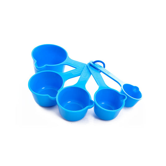 Set of 5 measuring cups with plastic handle