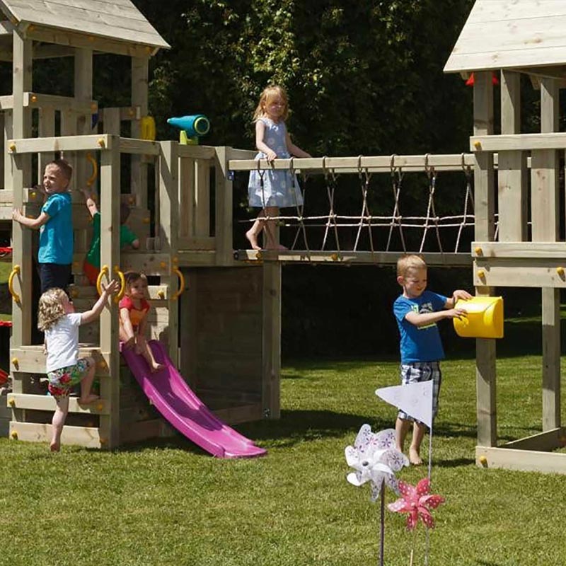 Load image into Gallery viewer, Set of 2 wooden towers with slide