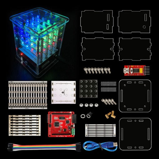 Load image into Gallery viewer, 4x4x4 RGB LED Cube for Arduino
