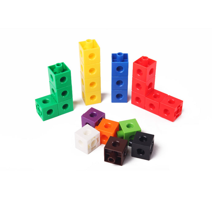 Conjunto de 100 cubos coloridos encaixáveis