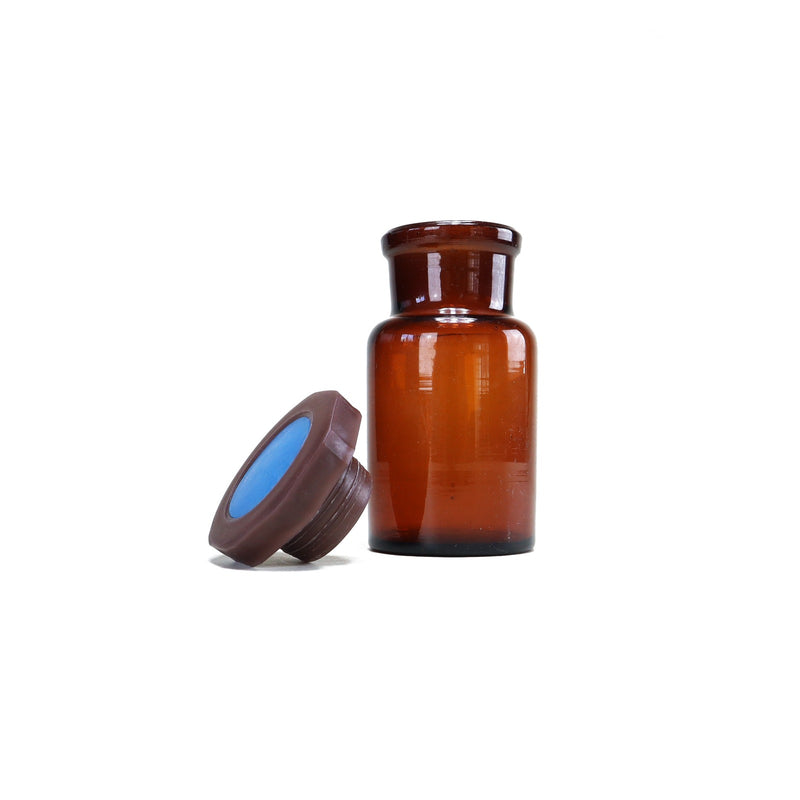 Load image into Gallery viewer, Wide mouth amber glass bottle with PE stopper