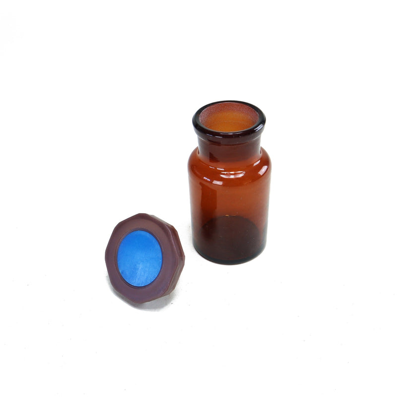 Load image into Gallery viewer, Wide mouth amber glass bottle with PE stopper