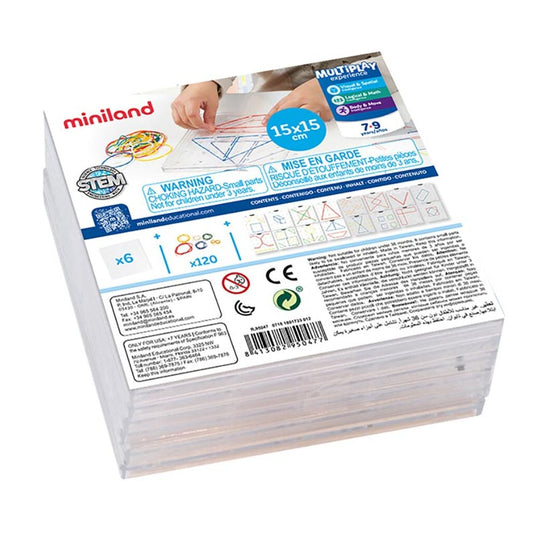 Conjunto de 6 geoplanos transparentes