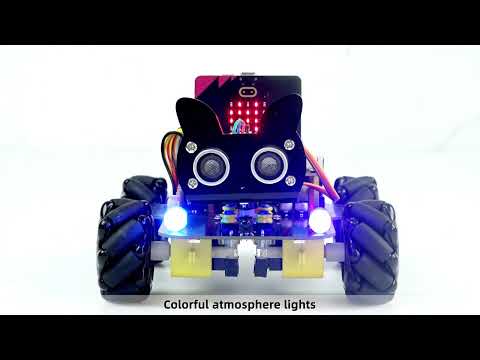 Carregar e iniciar video em visualizador de galeria, Kit carro robô V2 4WD STEAM Python programação Micro:bit Keyestudio (sem placa)
