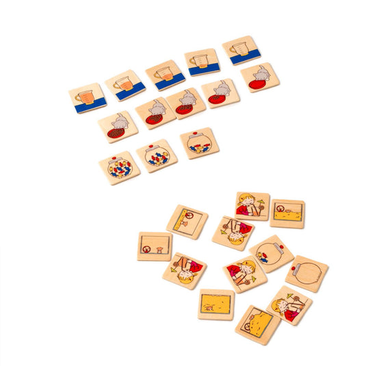Puzzle em madeira para aprender o volume
