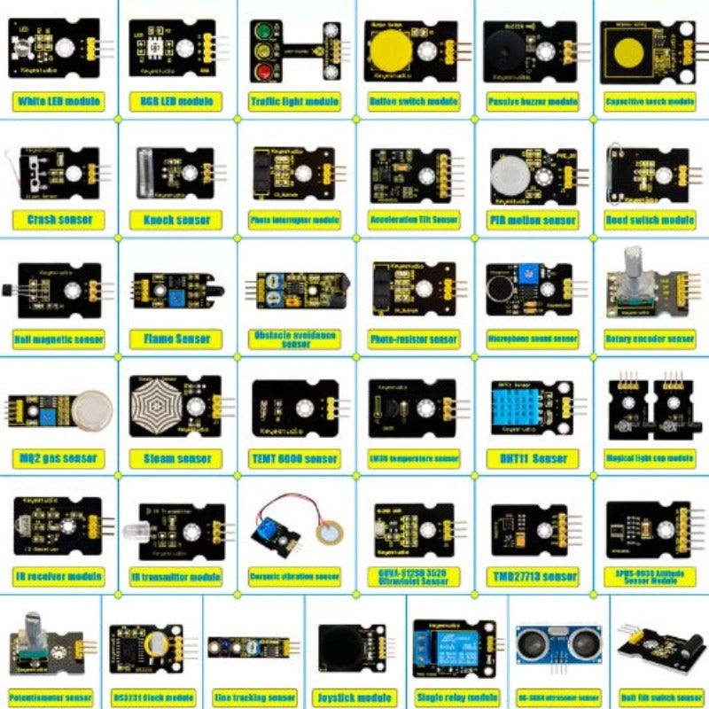 Carregar imagem para visualizador de galeria, Kit 37 em 1 Starter V2.0 Arduino Keyestuido (sem placa)
