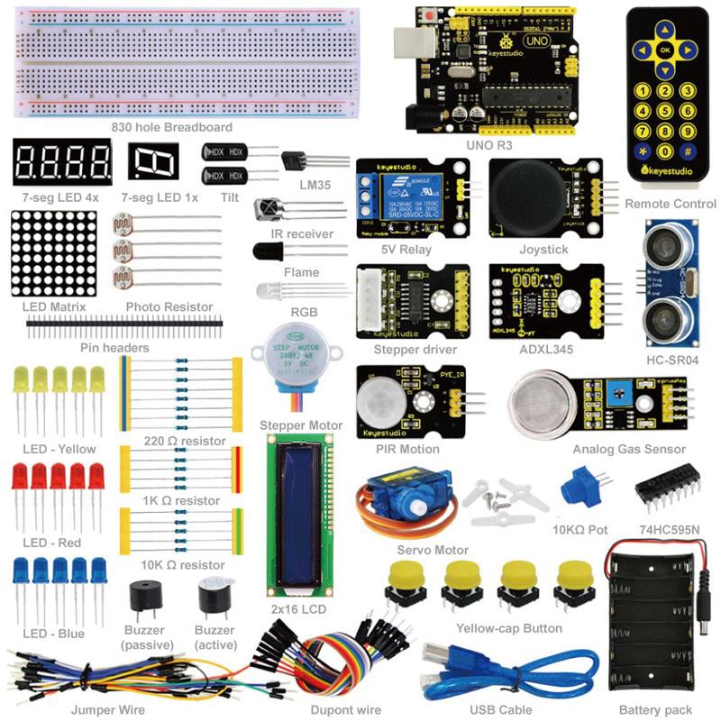 Load image into Gallery viewer, Kit avançado Arduino Keyestudio - Placa UNO R3
