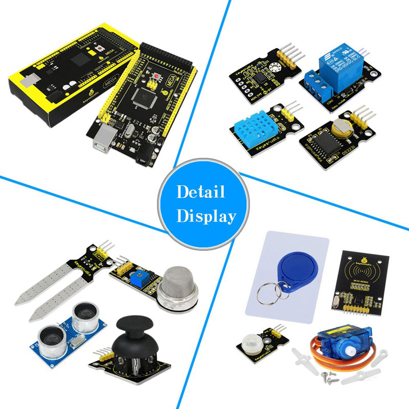 Carregar imagem para visualizador de galeria, Kit Super Starter Arduino com placa MEGA 2560 Keyestudio (32 projetos de aprendizagem PDF)
