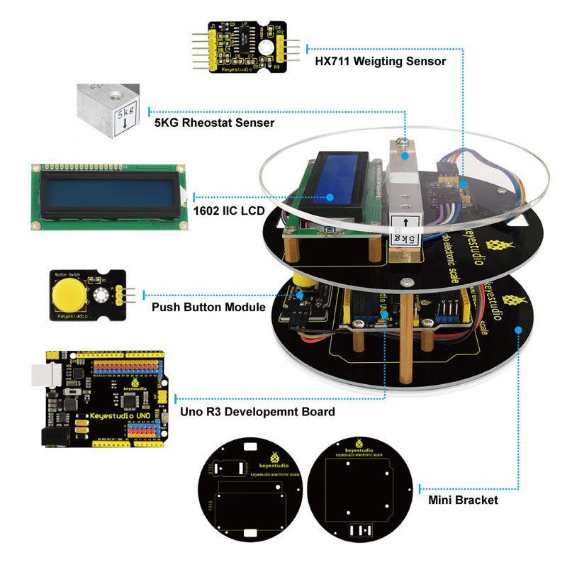 Carregar imagem para visualizador de galeria, Kit DIY balança eletrónica Keyestudio