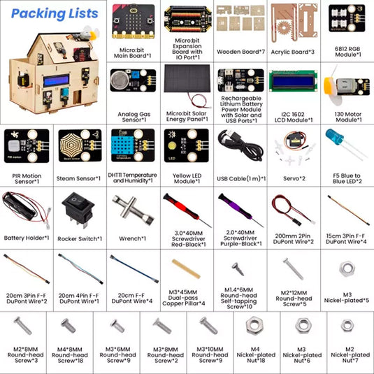 Micro: bit Keyestudio kit inteligente para el hogar (sin placa)