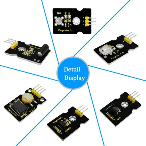 Carregar imagem para visualizador de galeria, Kit 30 Sensores com placa Arduino UNO R3 Keyestudio
