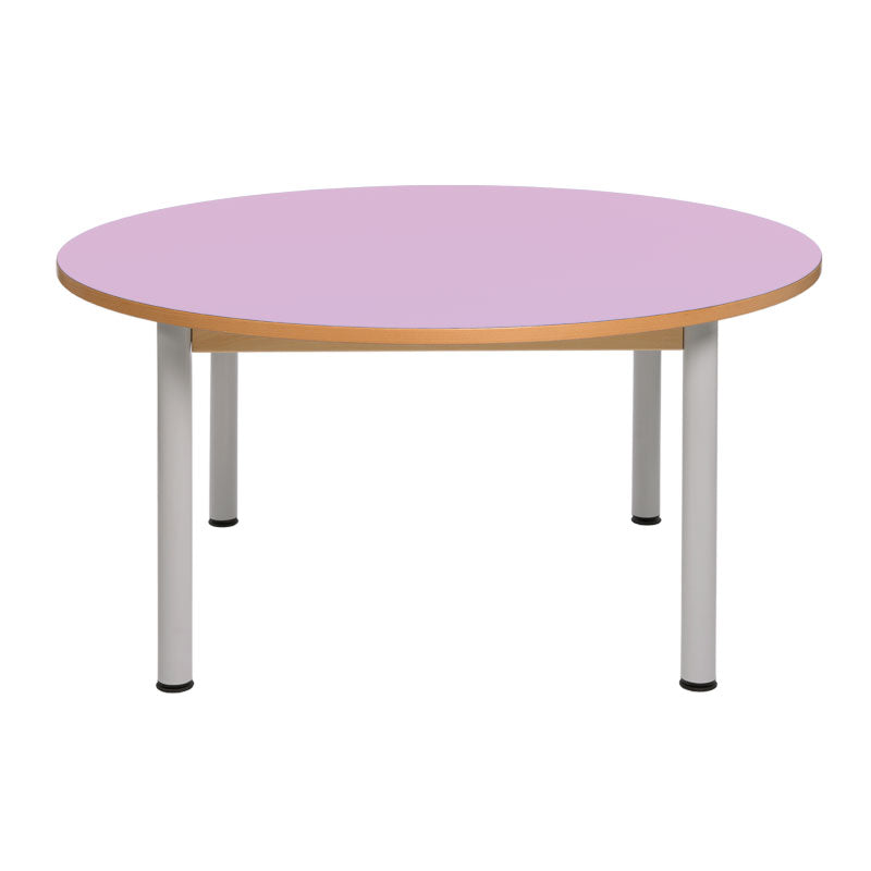 Load image into Gallery viewer, Circular table with wooden structure and metal legs