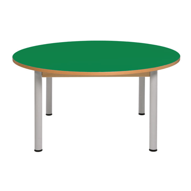 Load image into Gallery viewer, Circular table with wooden structure and metal legs